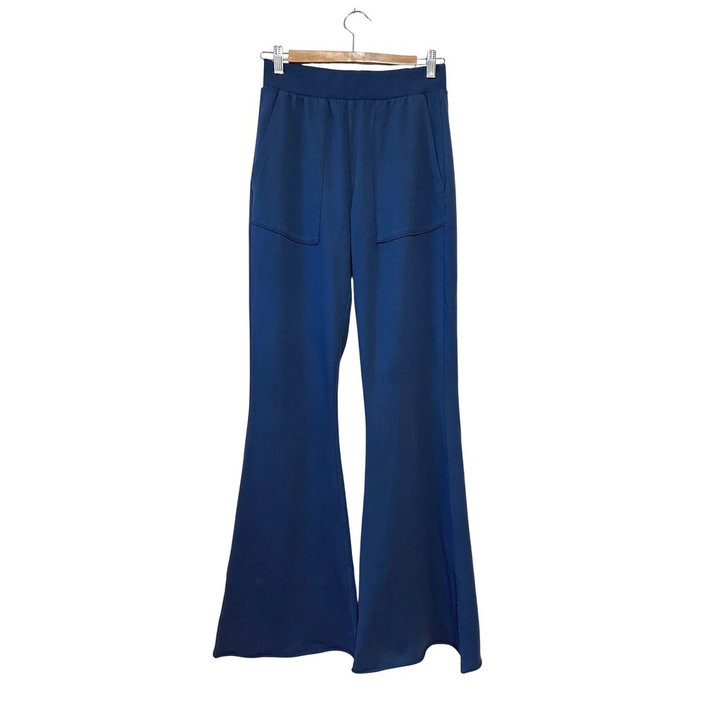 NSF Rusty Side Slit Flare Pant Sweatpants Size S French Terry Blue Lounge Boho